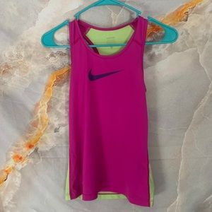 Nike pro women’s pink/green training tank top!